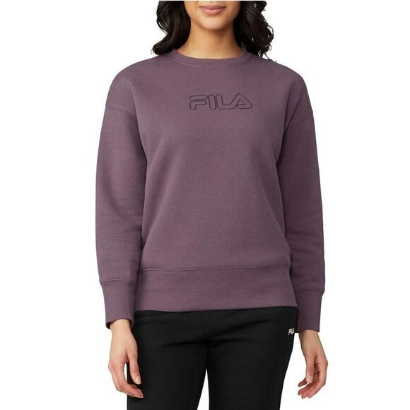 FILA Women's Chest Logo Cotton Blend Active Crewneck Sweatshirt Top - Picture 2 of 6